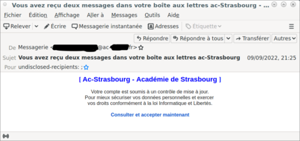 signalement de message - Sécurité des d'information de de Strasbourg